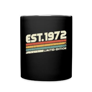 1972 Jahrgang Retro Vintage Geburtstag Geschenk - Tasse einfarbig - Schwarz - Vorne