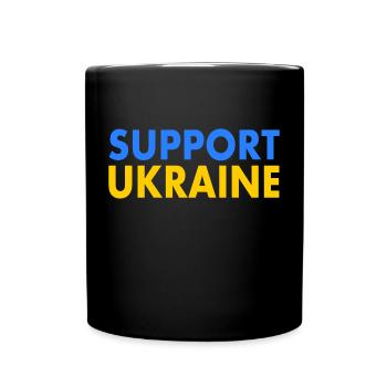Support ukraine - Tasse einfarbig - Schwarz - Vorne