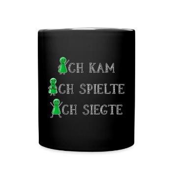 Grün gewinnt immer Brettspieler Glücksshirt - Tasse einfarbig - Schwarz - Vorne