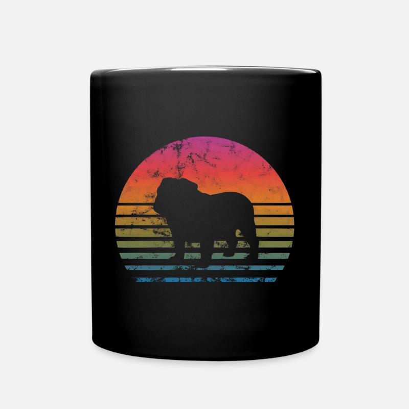 British Bulldog - Dog Lovers - Retro - Full Colour Mug - black