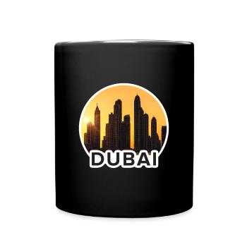 Dubai Skyline Sonnenuntergang - Tasse einfarbig - Schwarz - Vorne
