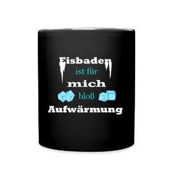 Der Eisbader - Tasse einfarbig - Schwarz - Vorne