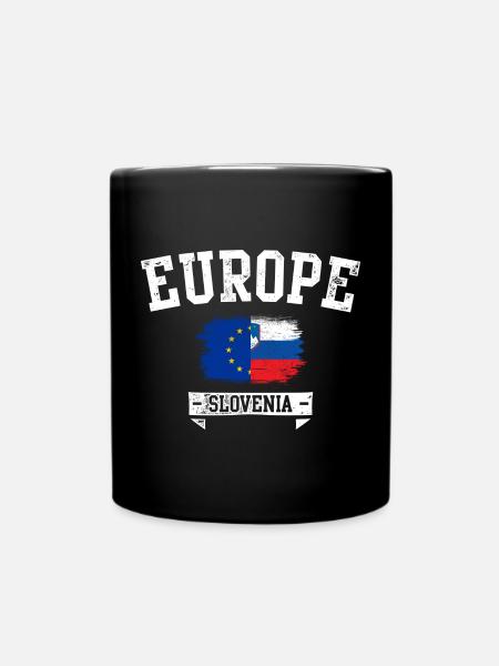 Europe Slovenia Flag Emblem - Full Colour Mug - black