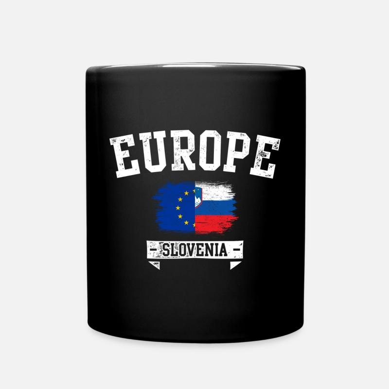 Europe Slovenia Flag Emblem - Full Colour Mug - black