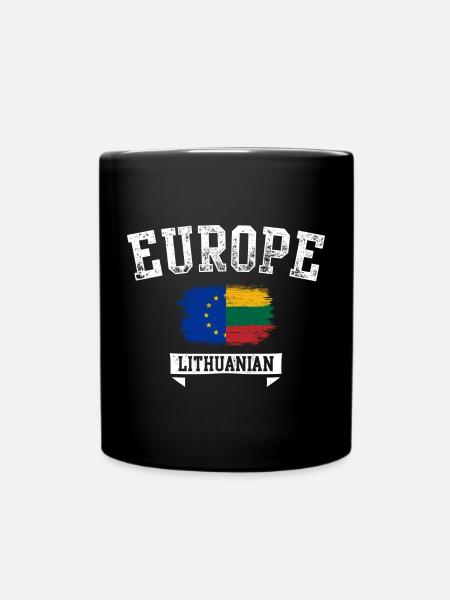 Europe Lithuania Brush Flag - Full Colour Mug - black