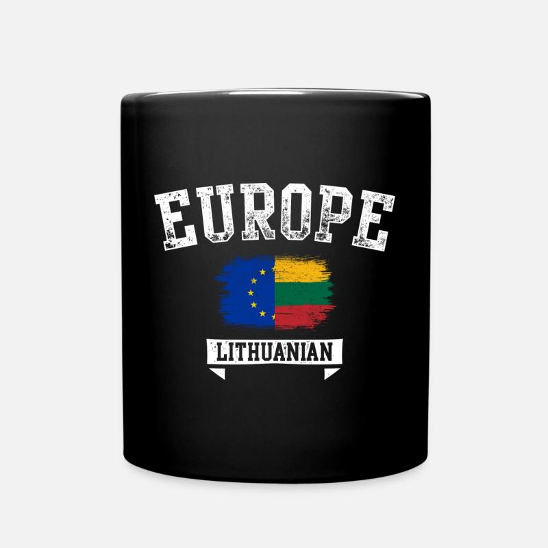 Europe Lithuania Brush Flag - Full Colour Mug - black