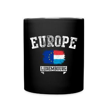 Europe Luxembourg Brush Flag Tee - Tasse einfarbig - Schwarz - Vorne