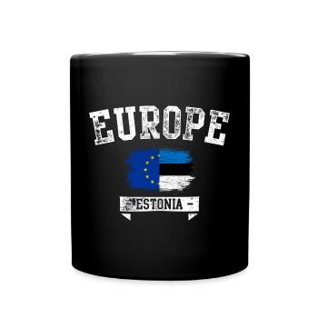 Eu Estonia Europe Flag - Full Colour Mug - black - Front
