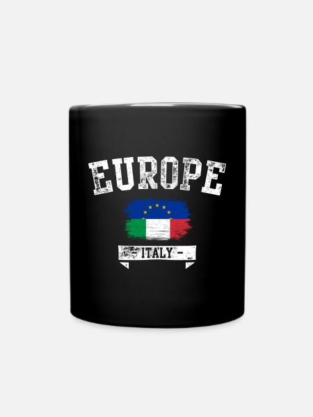 Europe Italy Brush Flag - Full Colour Mug - black