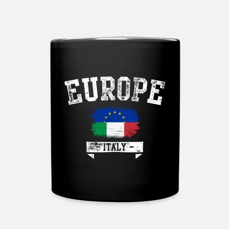 Europe Italy Brush Flag - Full Colour Mug - black