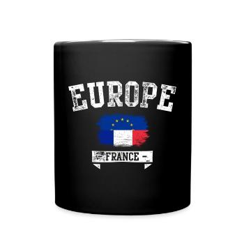 Frankreich Flagge Bürste Europa - Tasse einfarbig - Schwarz - Vorne