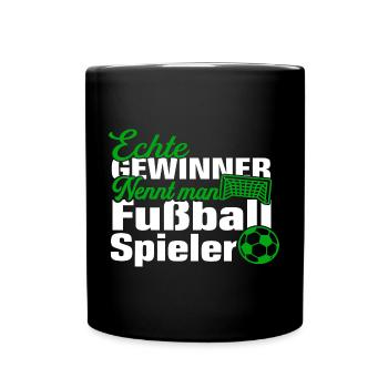 Fußballspieler Fußballer Fußball Spruch - Tasse einfarbig - Schwarz - Vorne