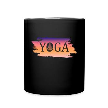 Yoga Namaste - Tasse einfarbig - Schwarz - Vorne