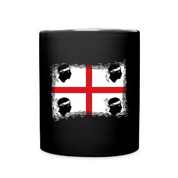 Sardinien Flagge Sardische Fahne Sardegna Fahne - Tasse einfarbig - Schwarz - Vorne