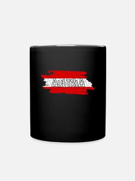 Austria Retro Look - Tasse einfarbig - Schwarz