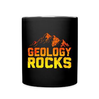 Geologie rockt - Tasse einfarbig - Schwarz - Vorne