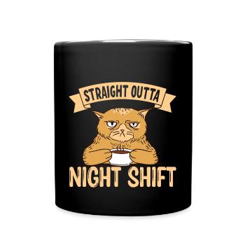 Directement de l’équipe de nuit - Mug uni - noir - Devant