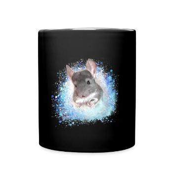 chinchilla, graffiti, peinture, lapin angora - Mug uni - noir - Devant