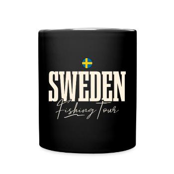 Schweden Angeltour - Tasse einfarbig - Schwarz - Vorne