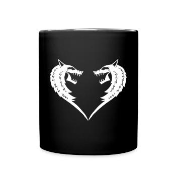 White Wolf Heart - Full Colour Mug - black - Front