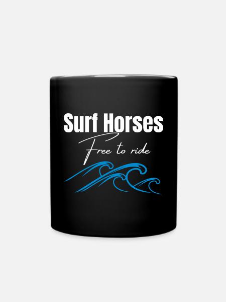 Chevaux de surf gratuits pour chevaucher les vagues - Mug uni - noir