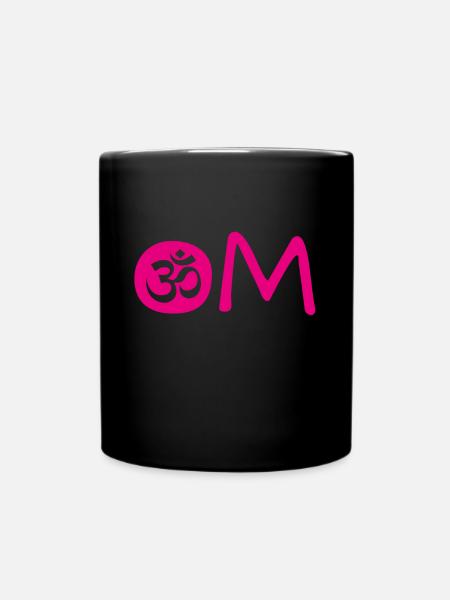 Om Yoga - Tasse einfarbig - Schwarz