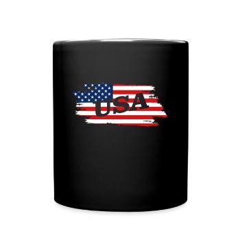 USA America - Tasse einfarbig - Schwarz - Vorne