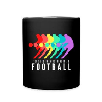 Tous les Chemins Mènent au Football - Mug uni - noir - Devant