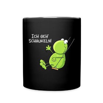 Ich Geh Schaukeln Frosch - Tasse einfarbig - Schwarz - Vorne