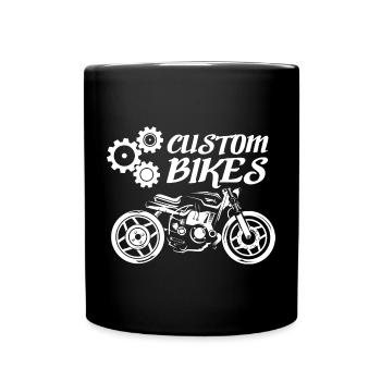 custom bikes motorcycle icon illustration graphic - Full Colour Mug - black - Front
