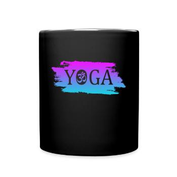 yoga om namaste - Tasse einfarbig - Schwarz - Vorne