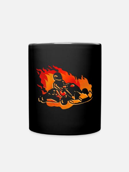 Go Kart Go-Kart Kart Driver Kids Go-Kart - Full Colour Mug - black