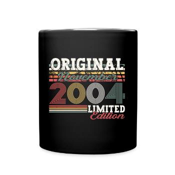 Cadeau original du 18e anniversaire de novembre 2004 - Mug uni - noir - Devant