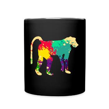 Colorful baboon - Full Colour Mug - black - Front