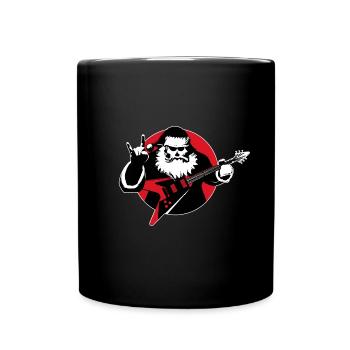 Heavy Metal Weihnachtsmann - Tasse einfarbig - Schwarz - Vorne