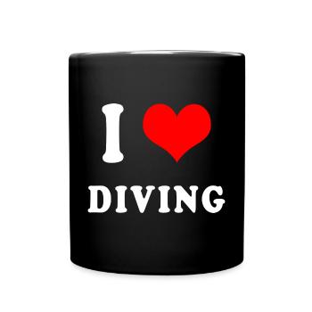 I love diving - Full Colour Mug - black - Front