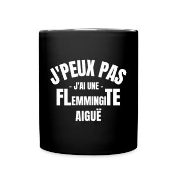 flemme, je suis fatigué, pas du matin - Mug uni - noir - Devant