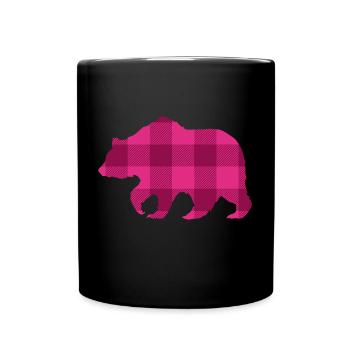 Mère Ours Maman Cadeau Fille Noël Rose - Mug uni - noir - Devant