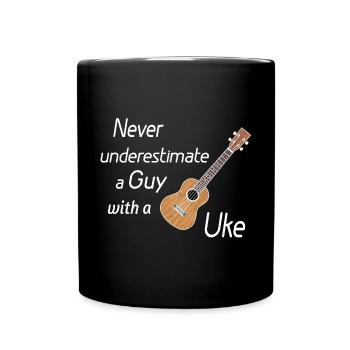 Ne sous-estimez jamais un gars avec un uke ! blanc - Mug uni - noir - Devant