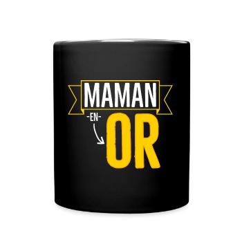 Maman en or - Mug uni - noir - Devant