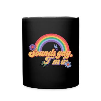 Schwul Lesbisch Regenbogen T-Shirt Geschenkidee - Tasse einfarbig - Schwarz - Vorne