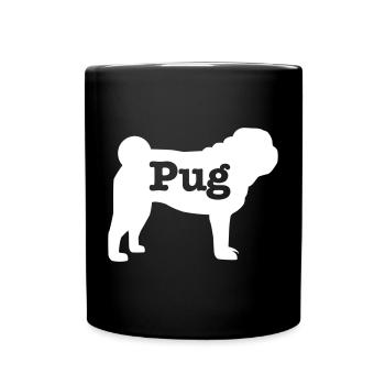 Mops - Tasse einfarbig - Schwarz - Vorne