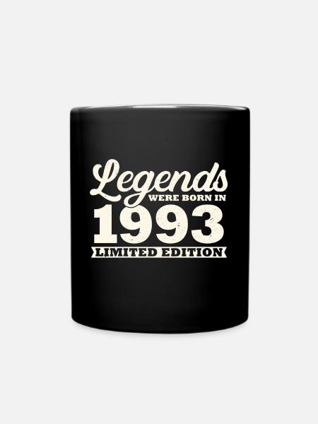 Born in 1993 Vintage Birthday Gift - Full Colour Mug - black
