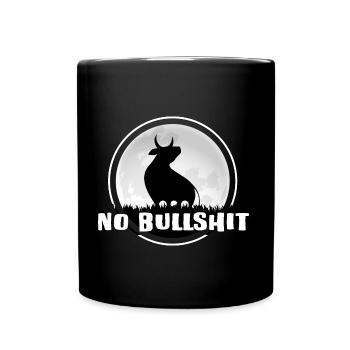 Kuh-Bulle Bauernhof Rind "no bullshit" Rinderzucht - Tasse einfarbig - Schwarz - Vorne
