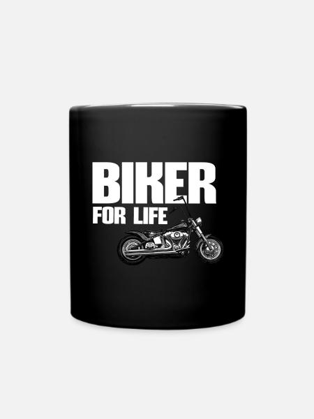 Biker For Life - Full Colour Mug - black