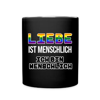 Regenbogen Liebe Lgbt Statement Sexualität Schwul - Tasse einfarbig - Schwarz - Vorne