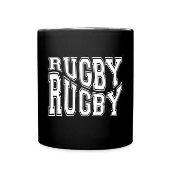 rugby, rugby sport, rugby humor - Full Colour Mug - black - Front