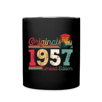 Né en 1957 66ème anniversaire Cadeau homme / femme - Mug uni - noir - Devant