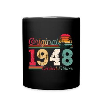Né en 1948 75e anniversaire Cadeau homme / femme - Mug uni - noir - Devant