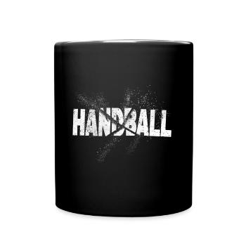 Handball Splash Grunge Handballspieler Handballer - Tasse einfarbig - Schwarz - Vorne